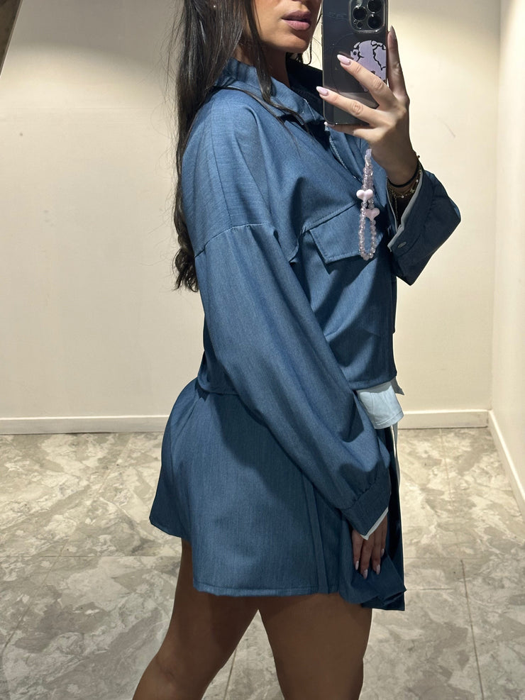 Ensemble gilet ajourée et jupe
