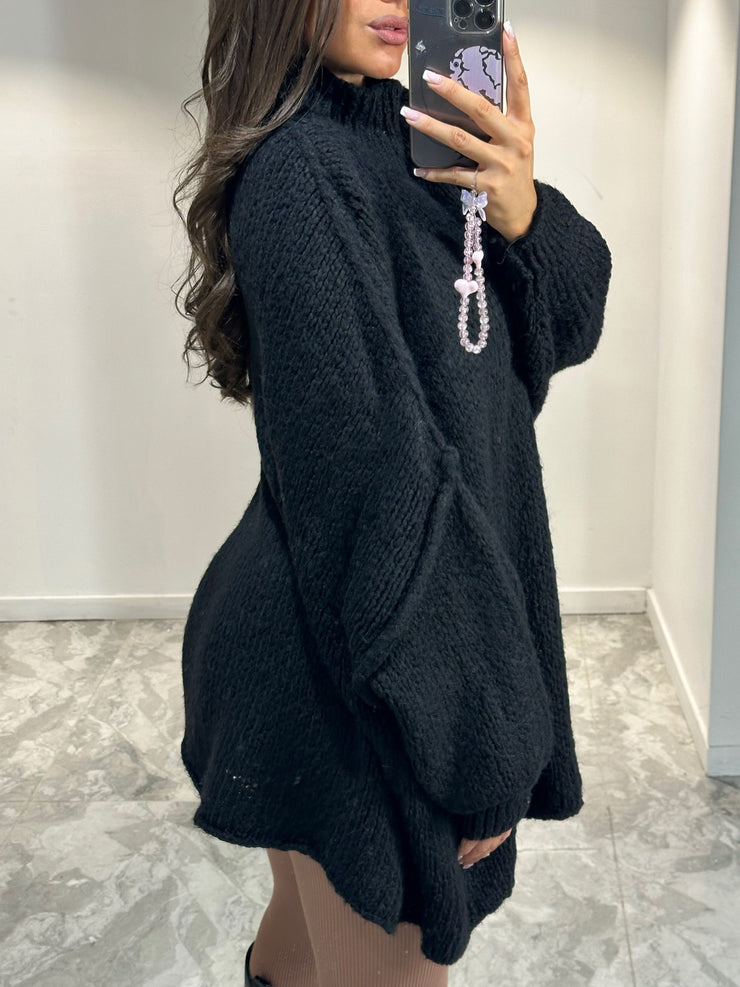 PULL COL MONTANT noir