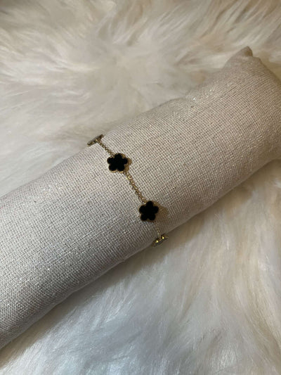 Bracelet trèfle noir