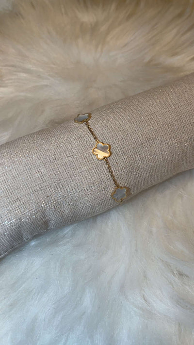 Bracelet trèfle nacré