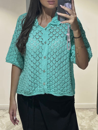 Gilet Court Turquoise