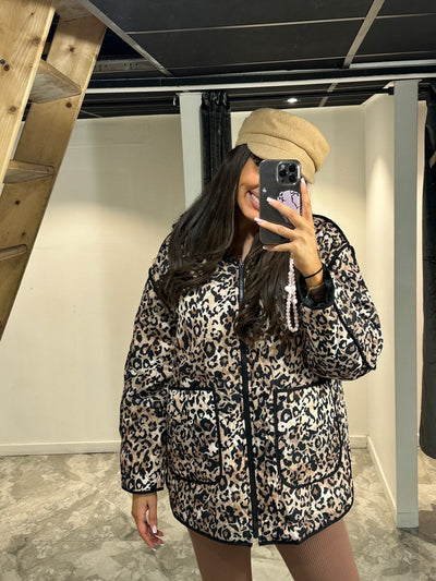 VESTE MATELASSÉE leopard