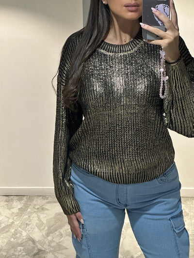 pull en maille doré