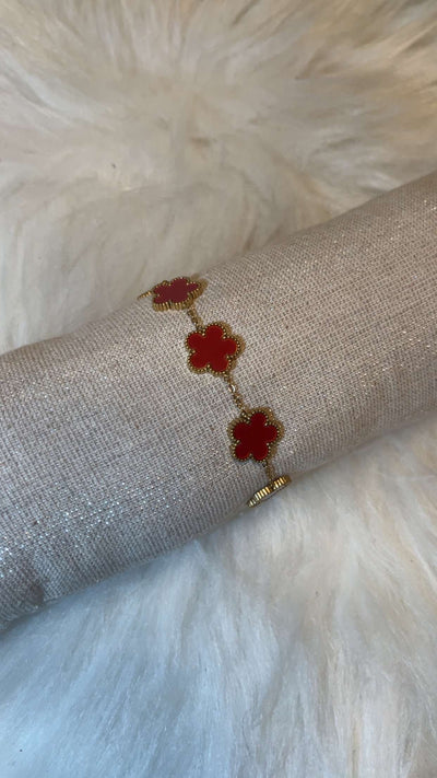 Bracelet trèfle Rouge