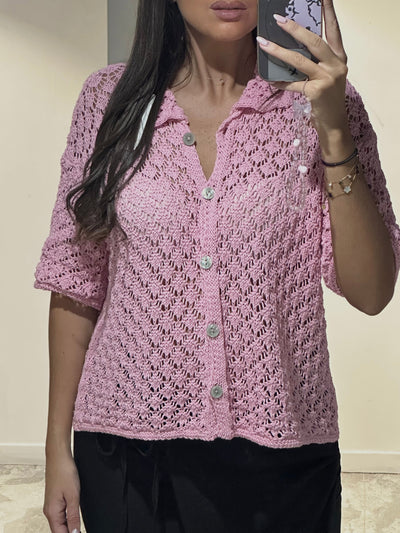 Gilet Court Rose