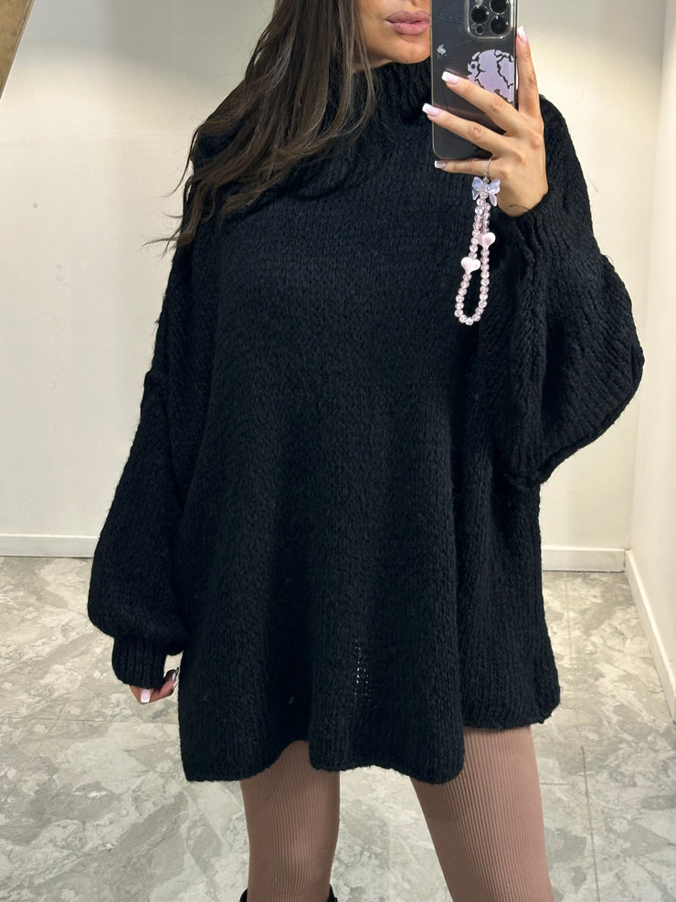 PULL COL MONTANT noir