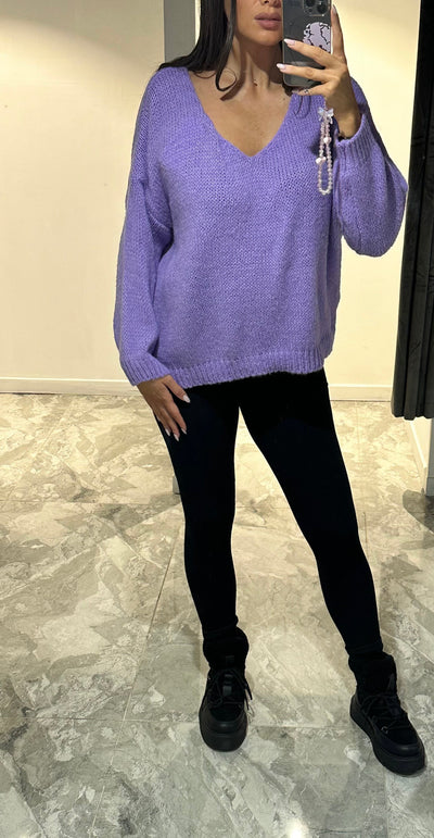 pull en maille violet
