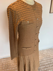Robe longue texturée camel