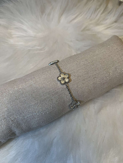 Bracelet, trèfle gris