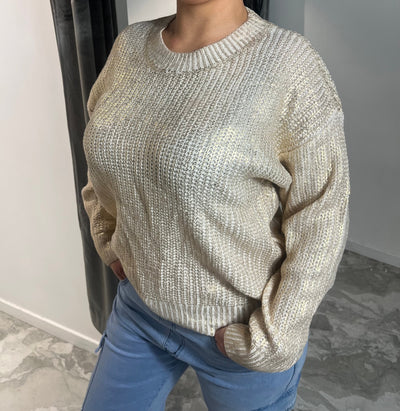 PULL EN MAILLE DORÉ