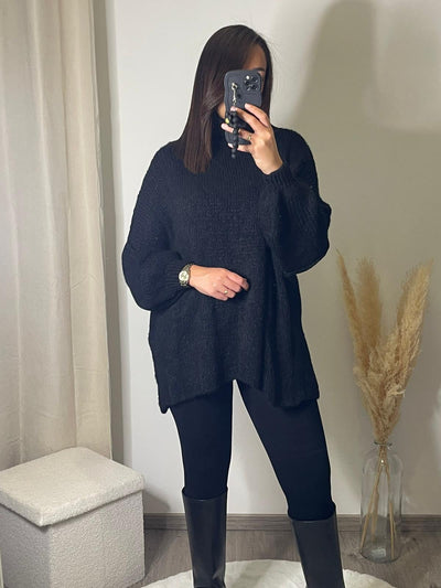 PULL COL MONTANT noir